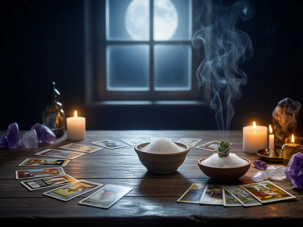 Cleanse Tarot Cards with Smoke Salt and Moonlight